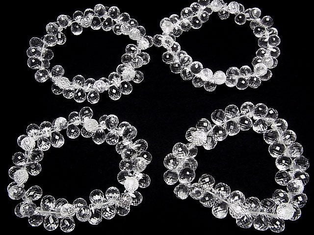 [Video] High Quality! Crystal AAA Drop Faceted Briolette 10x7x7mm 1/4strands -Bracelet