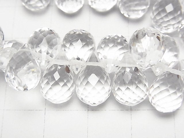 [Video]High Quality! Crystal AAA Drop Faceted Briolette 12x8x8mm 1/4strands -Bracelet