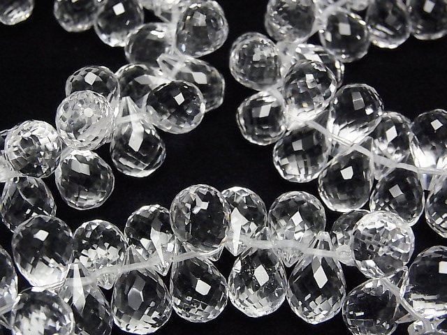 [Video]High Quality! Crystal AAA Drop Faceted Briolette 12x8x8mm 1/4strands -Bracelet