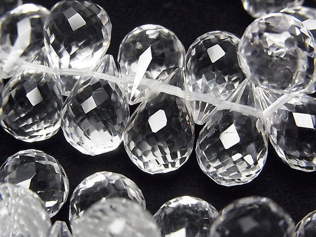 Accessories, Bracelet, Crystal Quartz, Drop, Faceted Briolette Gemstone Beads