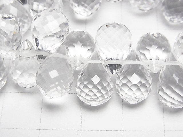 [Video] High Quality! Crystal AAA Drop Faceted Briolette 13x9x9mm 1/4strands -Bracelet