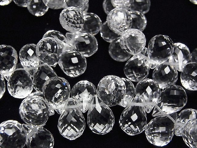 [Video] High Quality! Crystal AAA Drop Faceted Briolette 13x9x9mm 1/4strands -Bracelet