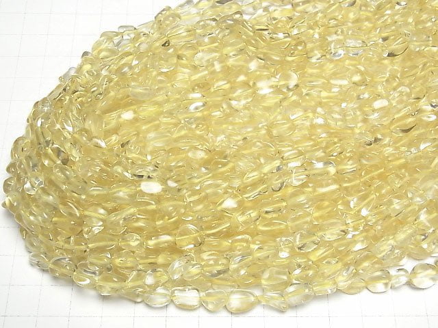 [Video] Lemon Quartz AAA- Small Size Nugget  1strand beads (aprx.15inch/37cm)