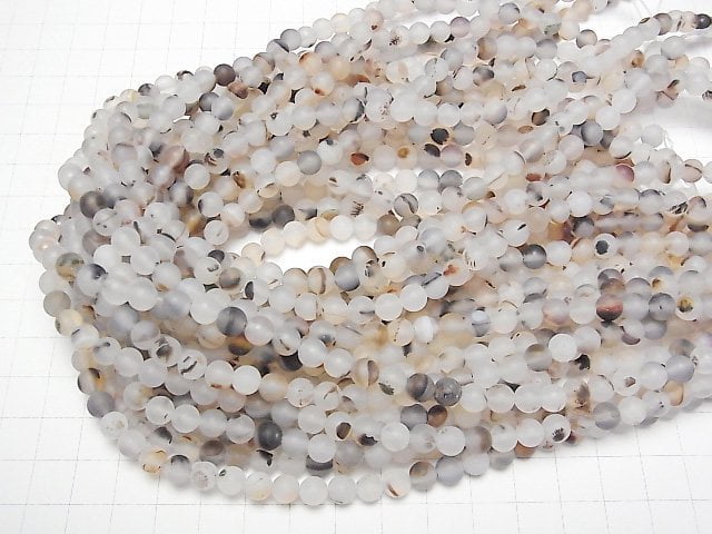 [Video] Frost Montana Moss Agate Round 6.5mm 1strand beads (aprx.15inch/36cm)