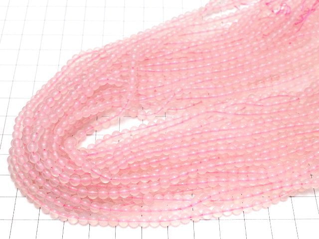 Sakura Pink Color Chalcedony Round 4mm 1strand beads (aprx.15inch / 36cm)