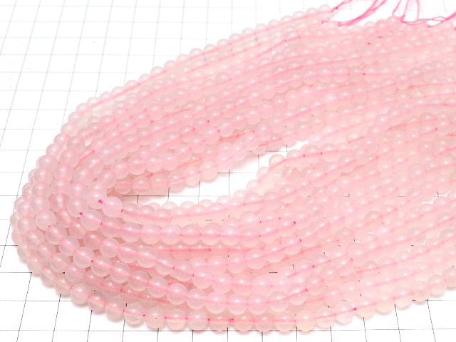 Sakura Pink Color Chalcedony Round 6mm 1strand beads (aprx.15inch / 36cm)