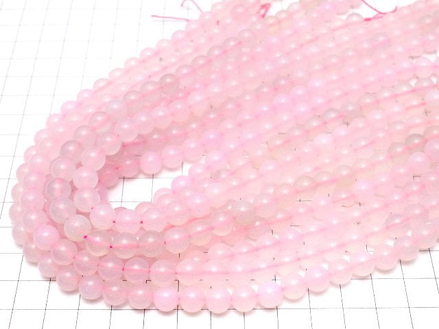 Sakura Pink Color Chalcedony Round 8mm 1strand beads (aprx.15inch / 36cm)