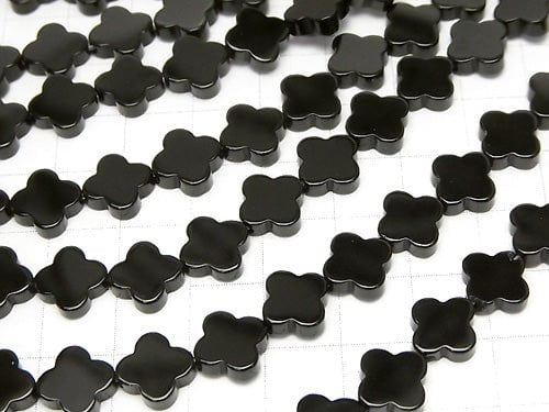 [Video] Onyx flower motif 10x10mm half or 1strand beads (aprx.15inch/37cm)