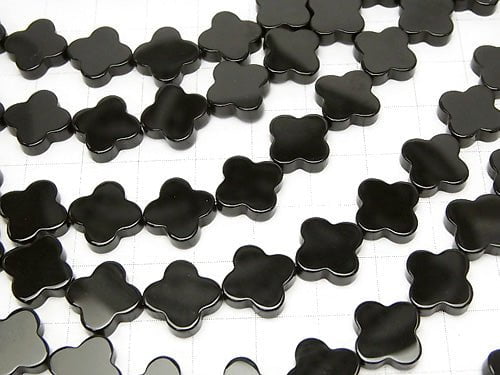 Onyx Flower motif 12 x 12 x 3 mm half or 1 strand beads (aprx.15 inch / 36 cm)