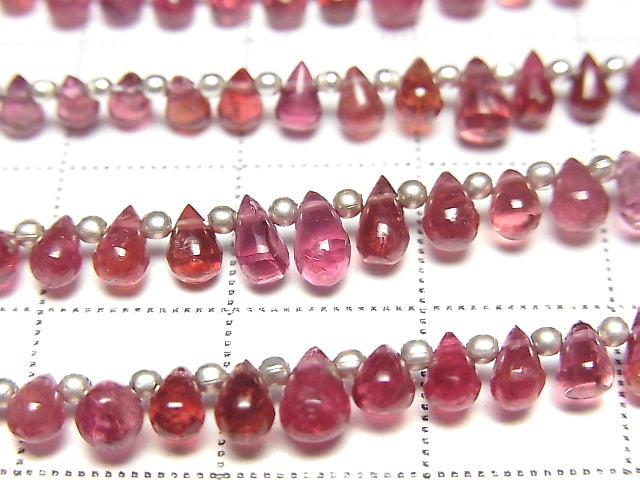 [Video]High Quality Red Spinel AA++ Drop (Smooth) half or 1strand beads (aprx.7inch/19cm)