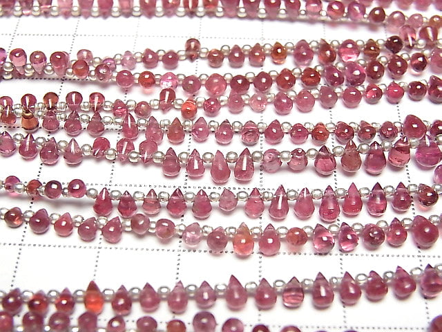[Video]High Quality Red Spinel AA++ Drop (Smooth) half or 1strand beads (aprx.7inch/19cm)