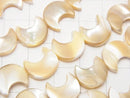 Mother of Pearl MOP Beige Crescent Shape 12x10x3mm 1strand beads (aprx.15inch/37cm)
