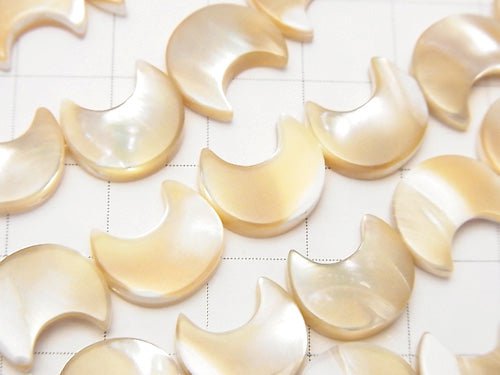 Mother of Pearl MOP Beige Crescent Shape 12x10x3mm 1strand beads (aprx.15inch/37cm)