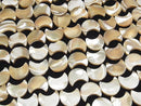 Mother of Pearl MOP Beige Crescent Shape 16x14mm 1strand beads (approx. 15 inches/36 cm)
