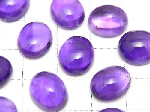 [Video] Zambia Amethyst AA++ Oval Cabochon 12x10mm 2pcs