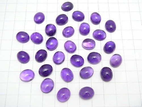 [Video] Zambia Amethyst AA++ Oval Cabochon 12x10mm 2pcs