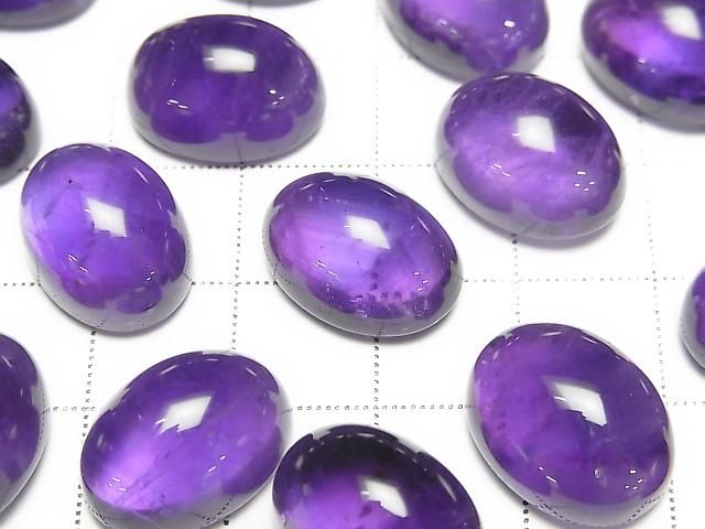 [Video] Zambia Amethyst AAA Oval Cabochon 16x12mm 1pc