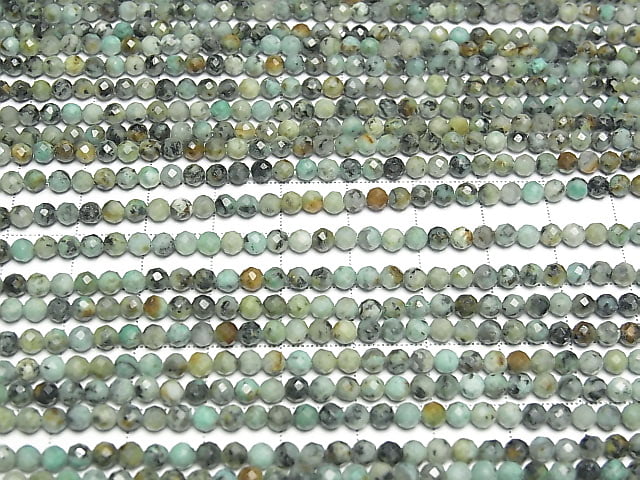 High Quality!  1strand $5.79! African Turquoise  Faceted Round 3mm  1strand beads (aprx.15inch/38cm)