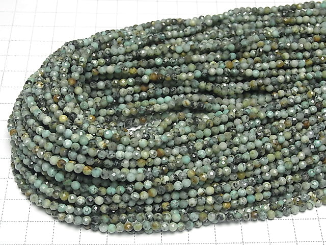 High Quality!  1strand $5.79! African Turquoise  Faceted Round 3mm  1strand beads (aprx.15inch/38cm)