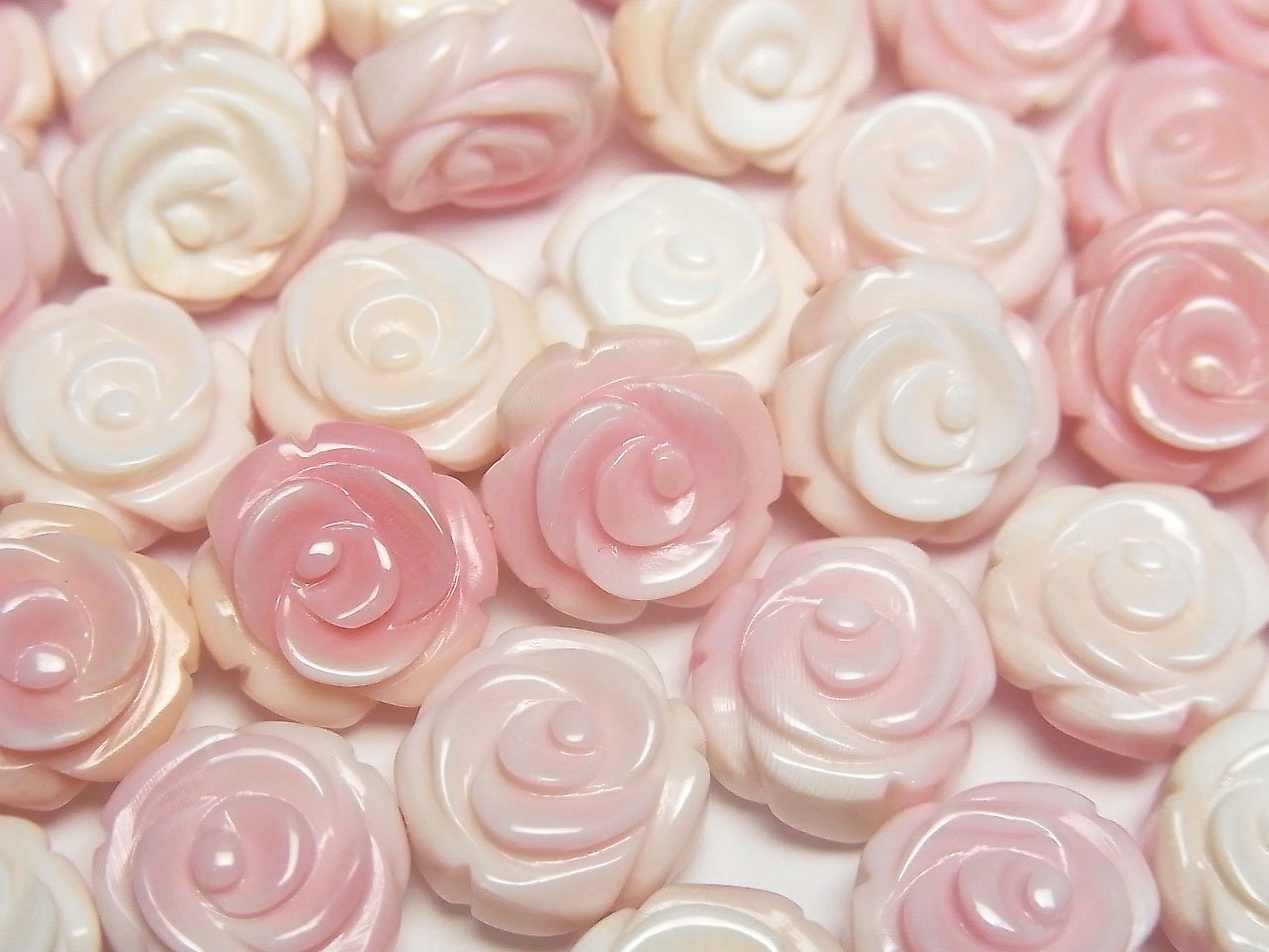 Coquillage de conque rose sculpté AAA (Fini des deux côtés) Perles de 12 mm 1/4 ou 1 brin (env. 15 pouces/37 cm)