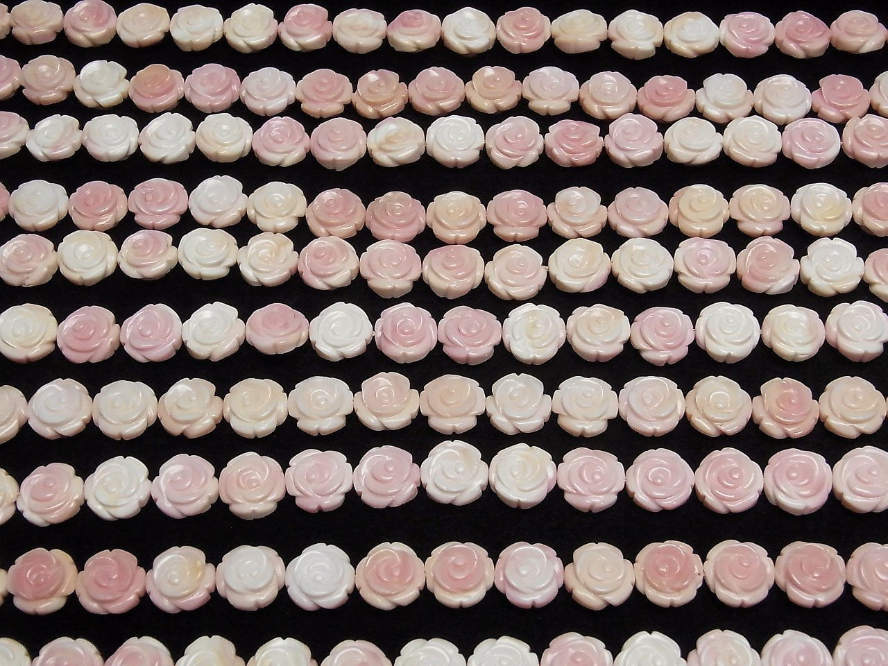 Coquillage de conque rose sculpté AAA (Fini des deux côtés) Perles de 12 mm 1/4 ou 1 brin (env. 15 pouces/37 cm)