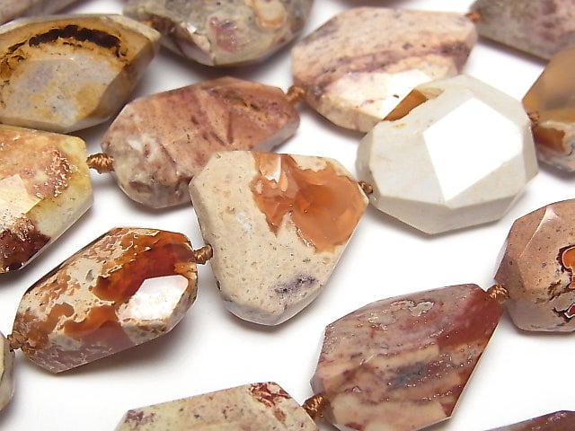[Video] Mexico Cantera Opal Faceted Nugget half or 1strand beads (aprx.15inch/37cm)