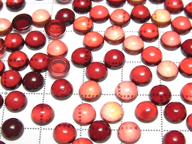 [Video] Red Color Amber Round Cabochon 6x6mm 10pcs