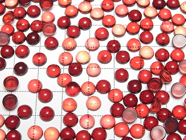 [Video] Red Color Amber Round Cabochon 6x6mm 10pcs