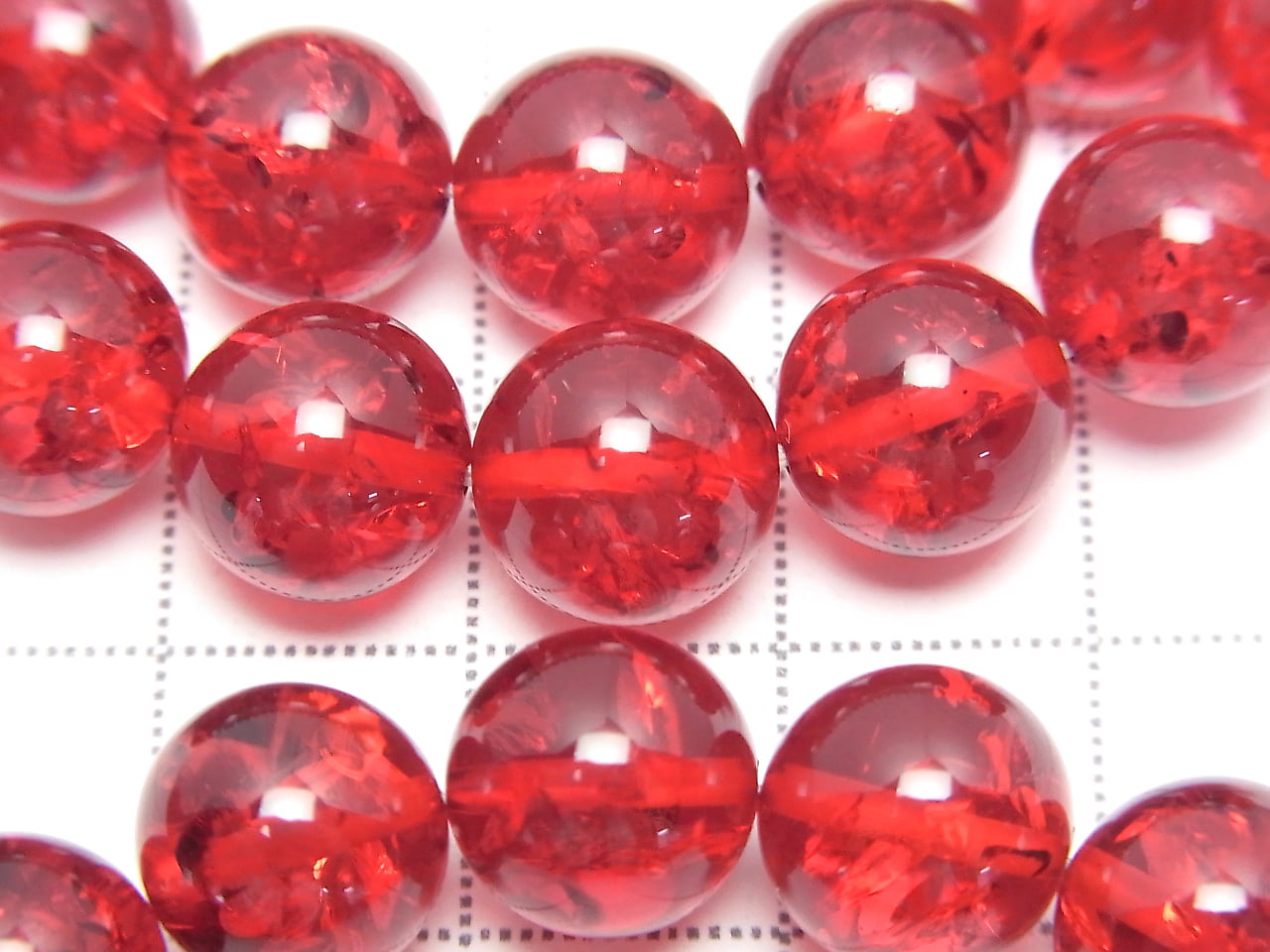 Cracked Red Amber Round 10mm Bracelet