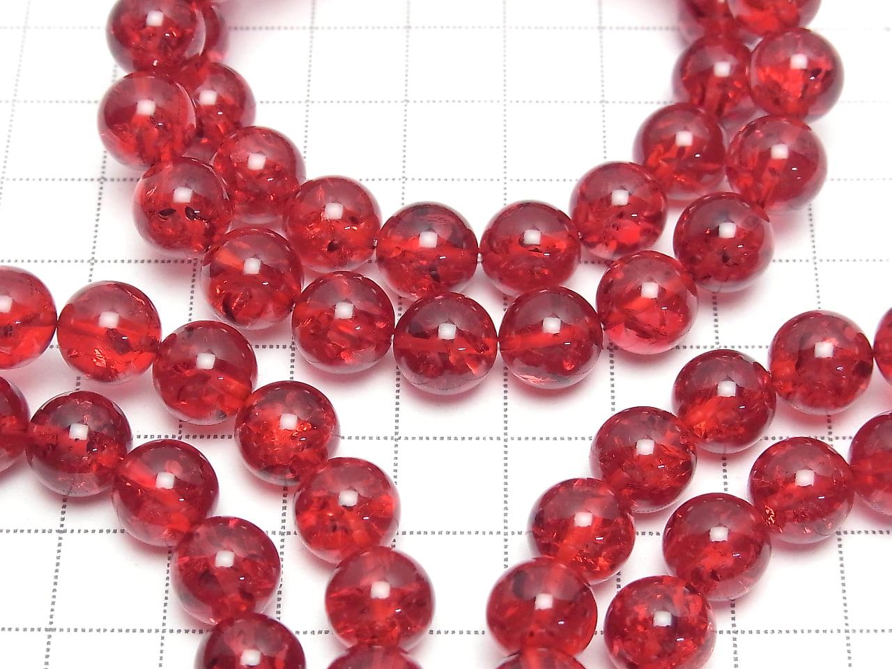 Cracked Red Amber Round 10mm Bracelet