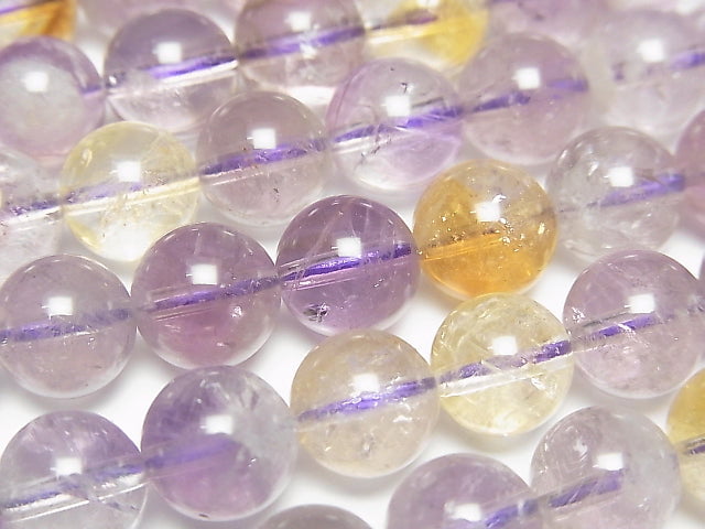 [Video] Pink Amethyst x Citrine AA++ Round 8mm half or 1strand beads (aprx.15inch / 37cm)