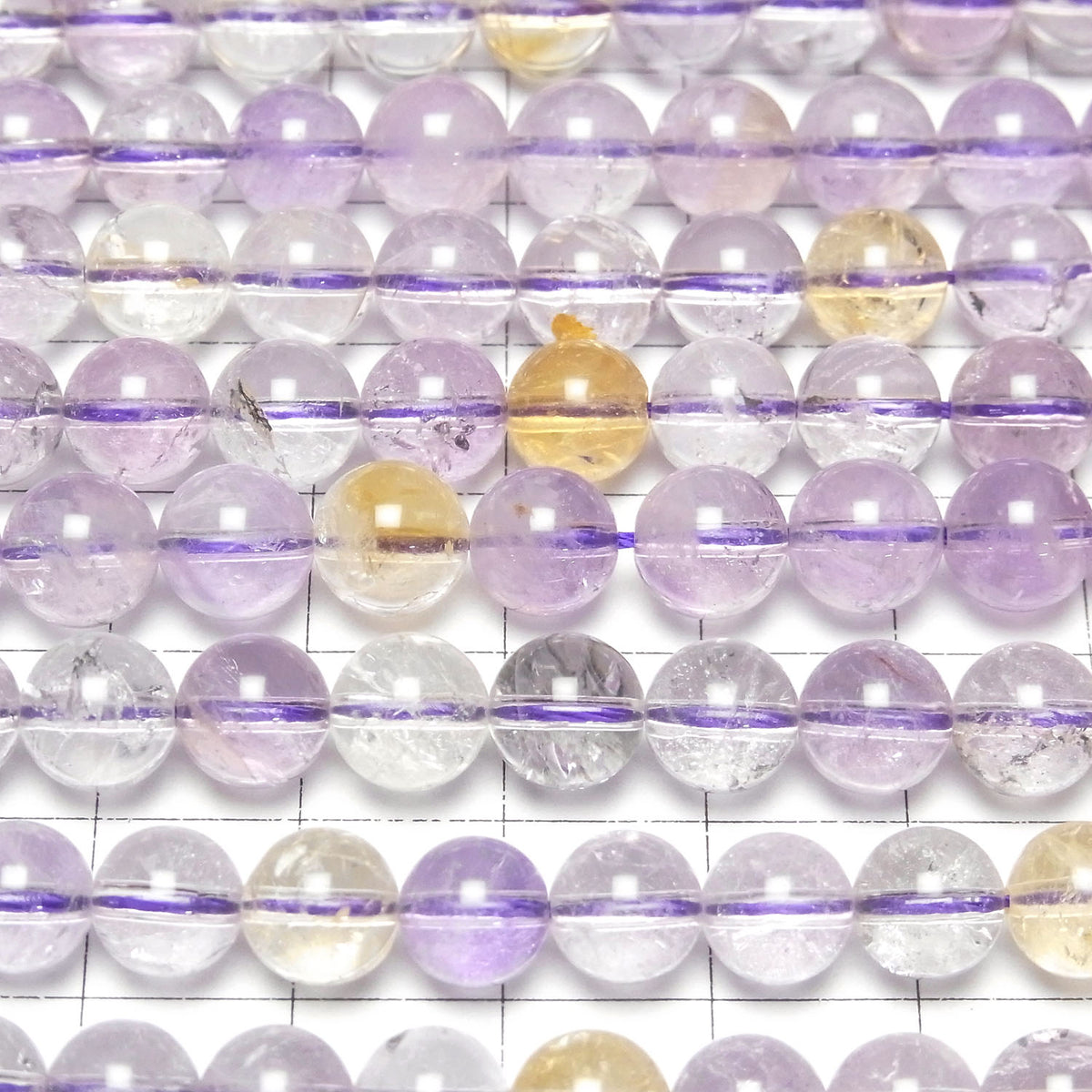Rosa Amethyst x Citrin AA++ Rund 8mm halb oder 1strang Perlen (ca. 15 Zoll / 37 cm)
