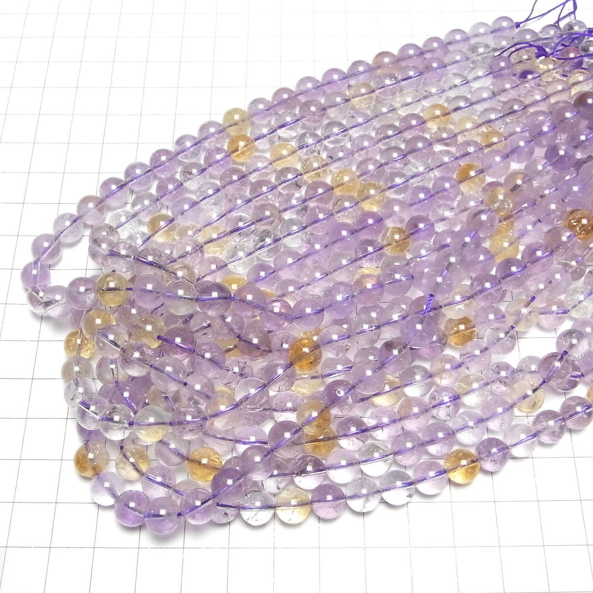 Rosa Amethyst x Citrin AA++ Rund 8mm halb oder 1strang Perlen (ca. 15 Zoll / 37 cm)