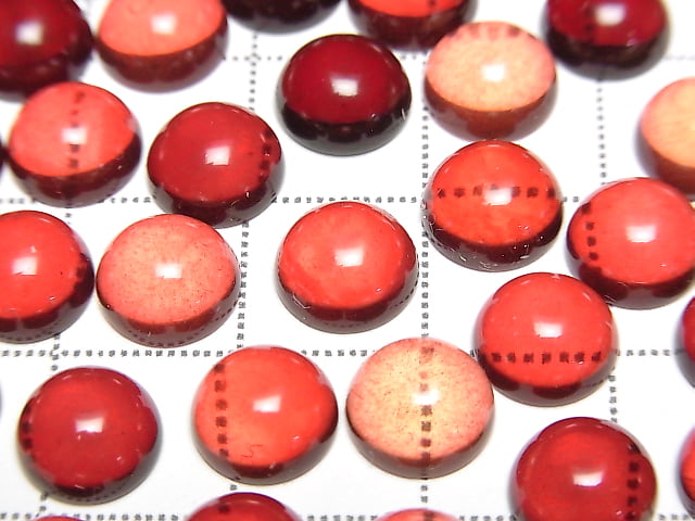 [Video] Red Color Amber Round Cabochon 8x8mm 3pcs