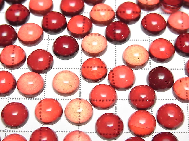 [Video] Red Color Amber Round Cabochon 8x8mm 3pcs