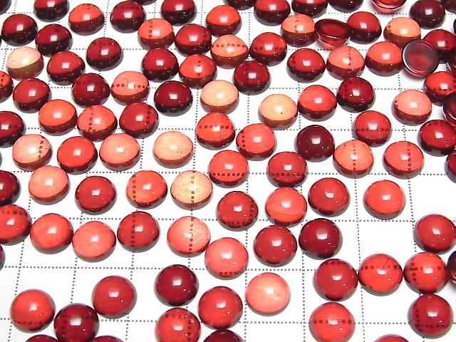 [Video] Red Color Amber Round Cabochon 8x8mm 3pcs