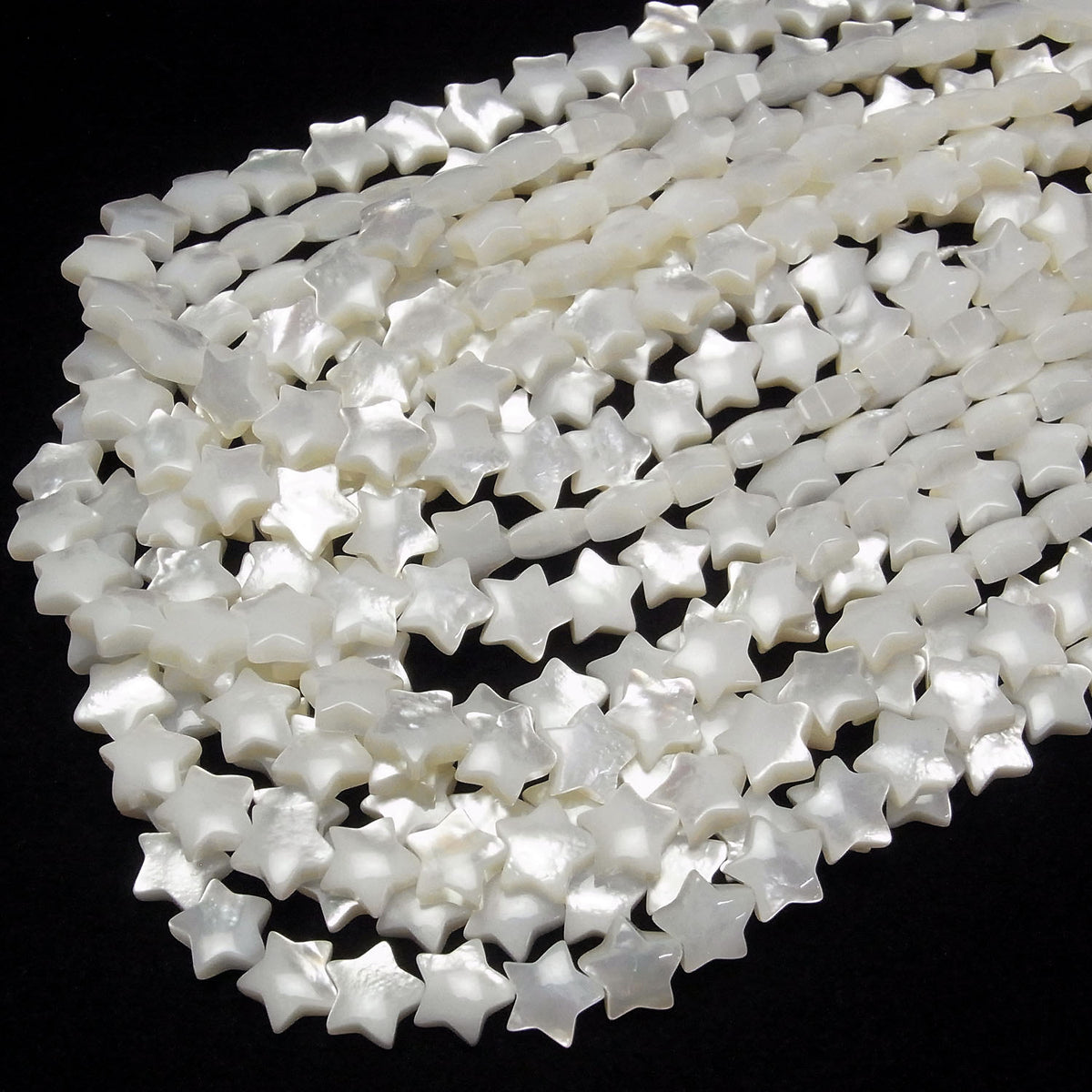 High Quality White Shell (Silver-lip Oyster)AAA Star 10x10mm 1/4 or 1strand beads (aprx.15inch/38cm)