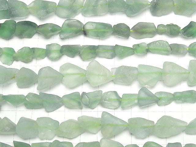 [Video] Green Fluorite Roughlock Nugget 1strand beads (aprx.15inch/36cm)