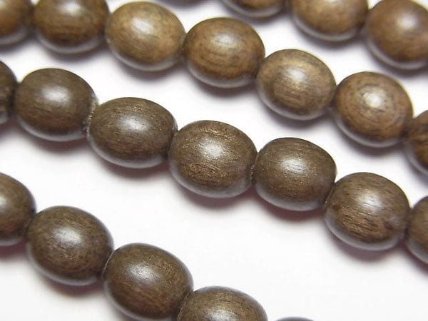 [Video] Gray wood Rice 8 x 7 x 7 mm 1 strand beads (aprx.15 inch / 38 cm)