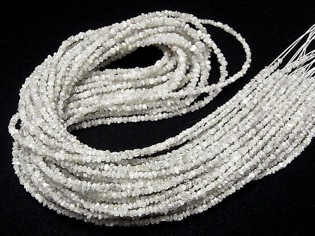 [Video] White Diamond Chips half or 1strand beads (aprx.16inch/40cm)