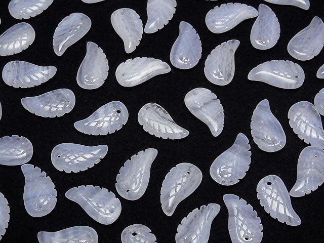 3pcs $6.79! Blue Lace Agate AA++ Angel Wing  18x10mm 3pcs !