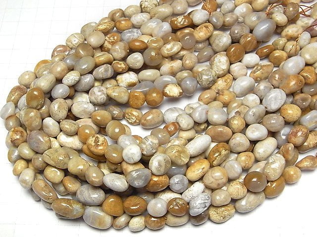 [Video] Fossil Coral  Nugget  1strand beads (aprx.15inch/37cm)