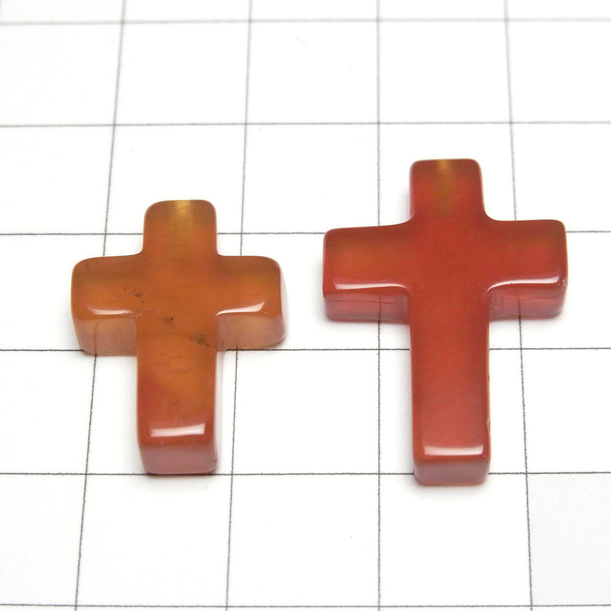 Carnelian AA++ Cross [20 x 15] [25 x 18] (Half Drilled Hole) 1 pc