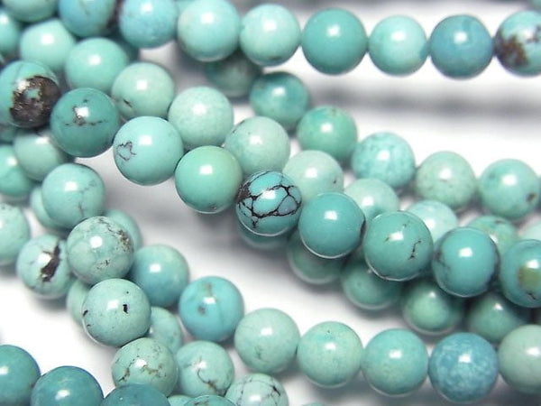 Blue Turquoise AAA - Round 5 mm 1/4 or 1strand beads (aprx. 15 inch / 38 cm)