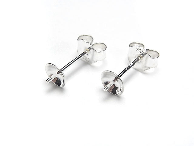 Silver925 Direct Mounted Earstuds & Earnuts [3mm][4mm][5mm] No coating 3pairs