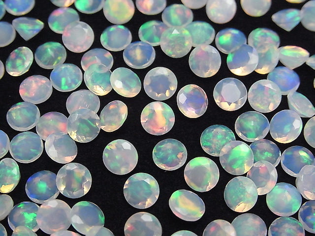 [Video] High Quality Ethiopia Opal AAA Round Brilliant Cut 6x6 mm 6pcs