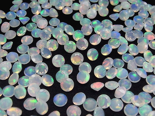[Video] High Quality Ethiopia Opal AAA Round Brilliant Cut 6x6 mm 6pcs