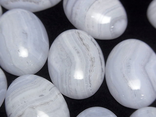 [Video] Blue Lace Agate AAA Oval Cabochon 25x18mm 1pc