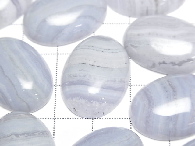 [Video] Blue Lace Agate AAA Oval Cabochon 25x18mm 1pc