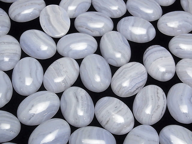 [Video] Blue Lace Agate AAA Oval Cabochon 25x18mm 1pc